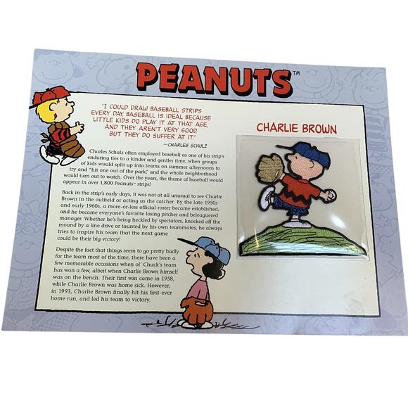 Peanuts Charlie Brown & Lucy Playing Baseball Poster with Patch Willabee & Ward - Picture 1 of 2